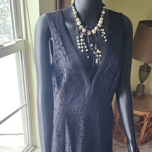 Free People Black Lace Backless Dress